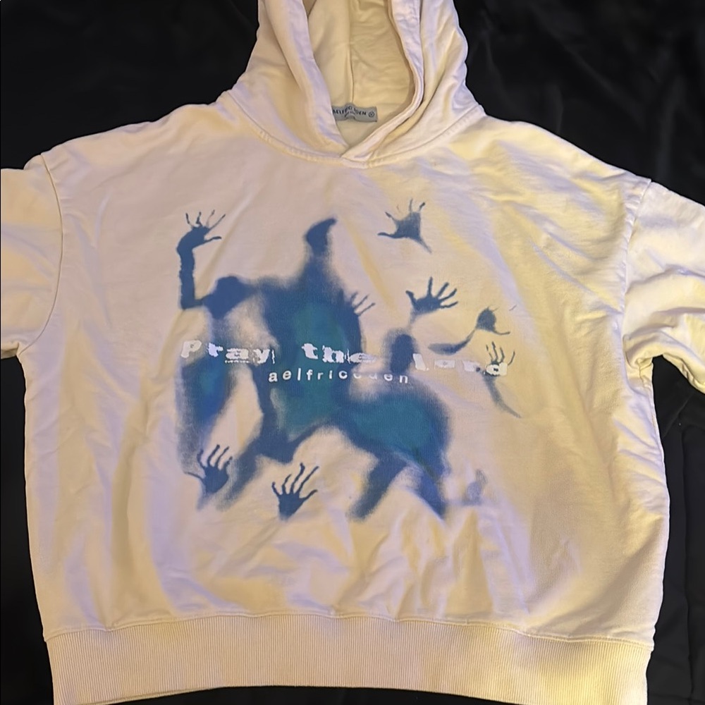 Aelfric Eden Cream and Blue Graphic Hoodie